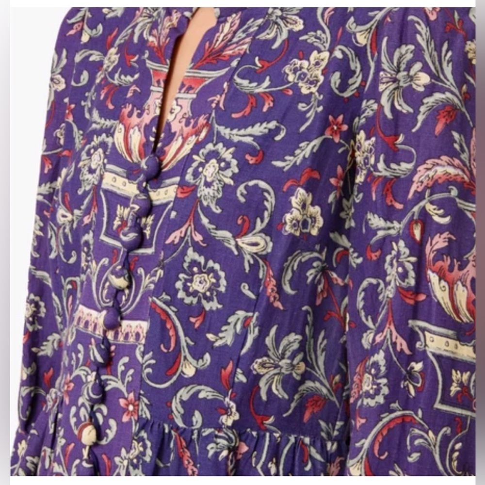 NWT! Tuckernuck Avignon Aubergine Eliana Purple Floral Dress Size XS - Picture 3 of 11